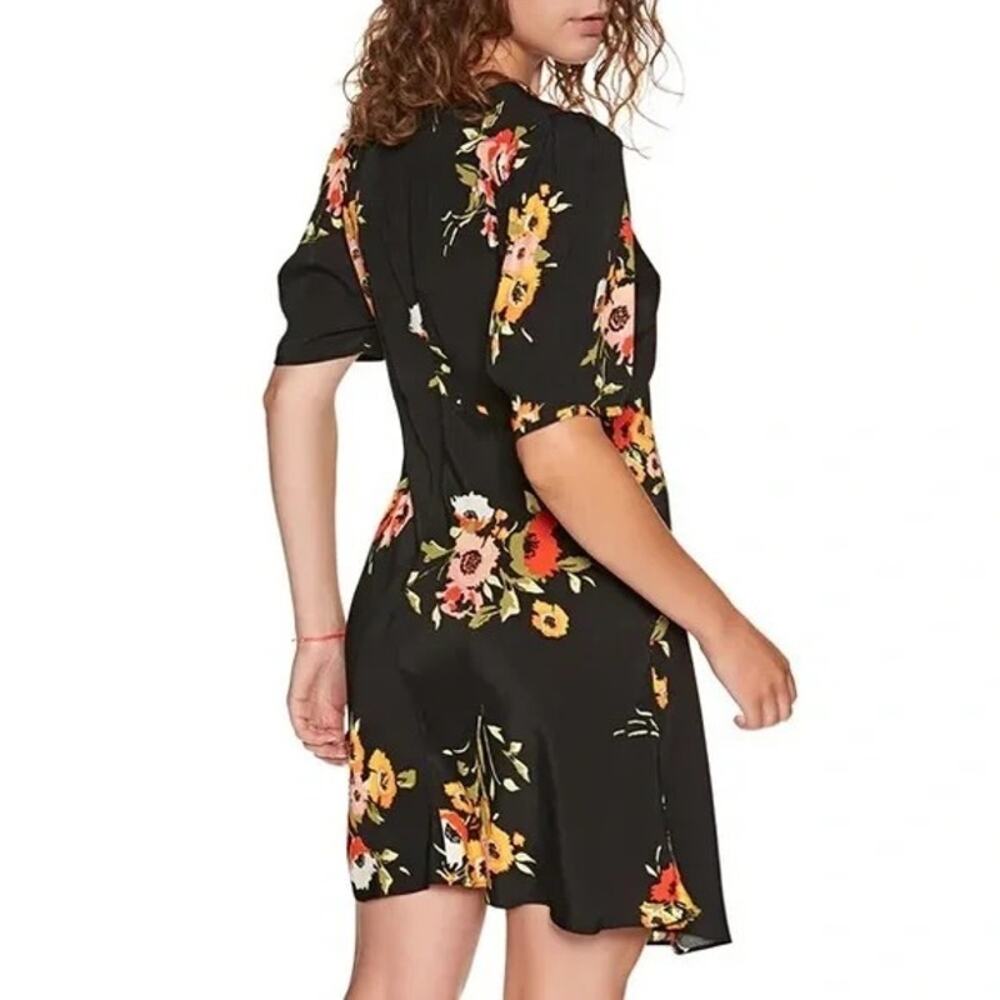 Free People Neon Garden Black Floral Whimsygoth Fairycore Flirty Mini Dress - Picture 2 of 12
